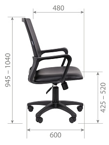 Офисное кресло CHAIRMAN 606 ЭКО, экокожа, черный